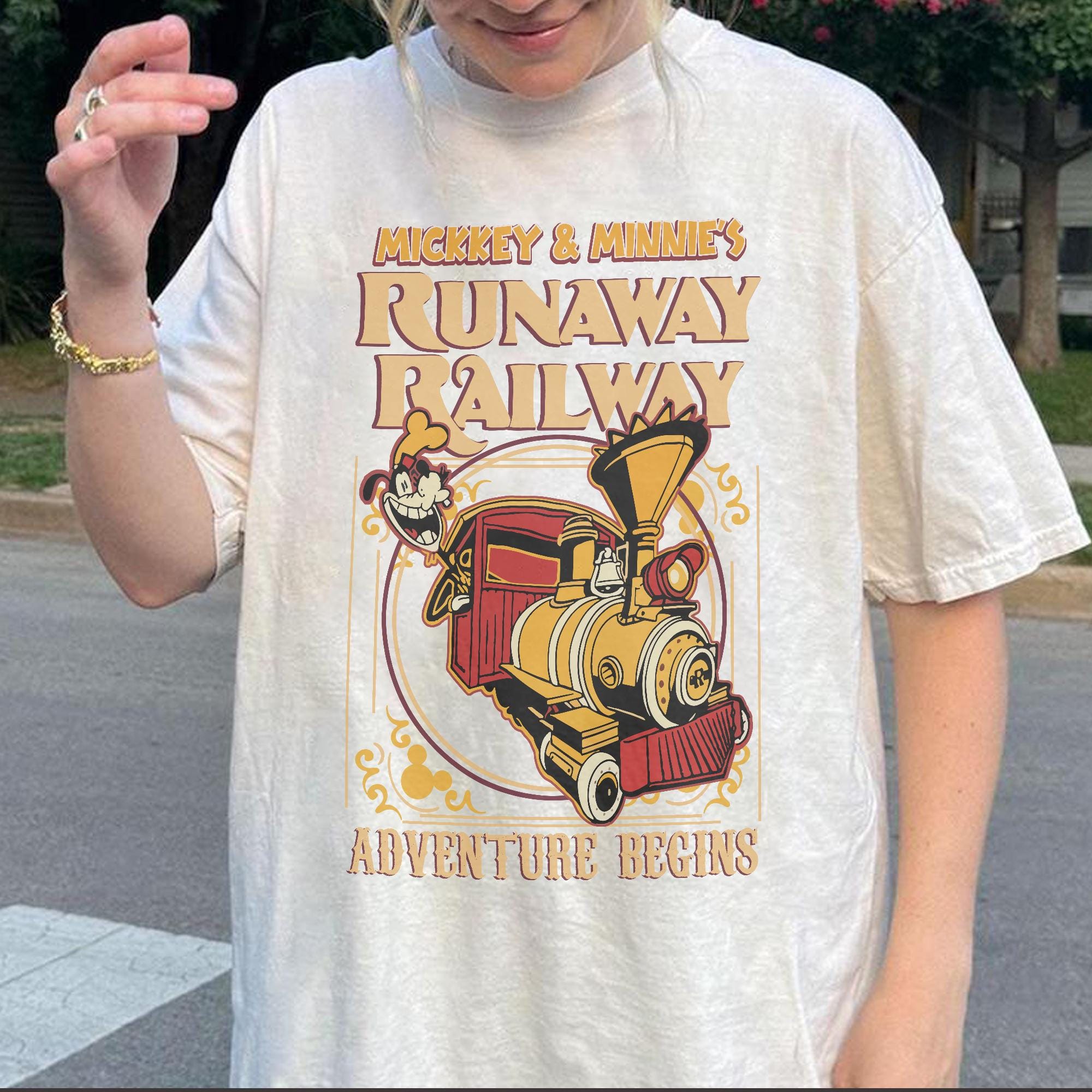 Vintage Nothing can stop us now Mickey & Minnie's runaway railway shirt, Disney ride shirt, WDW Magic Kingdom Family vacation trip tee