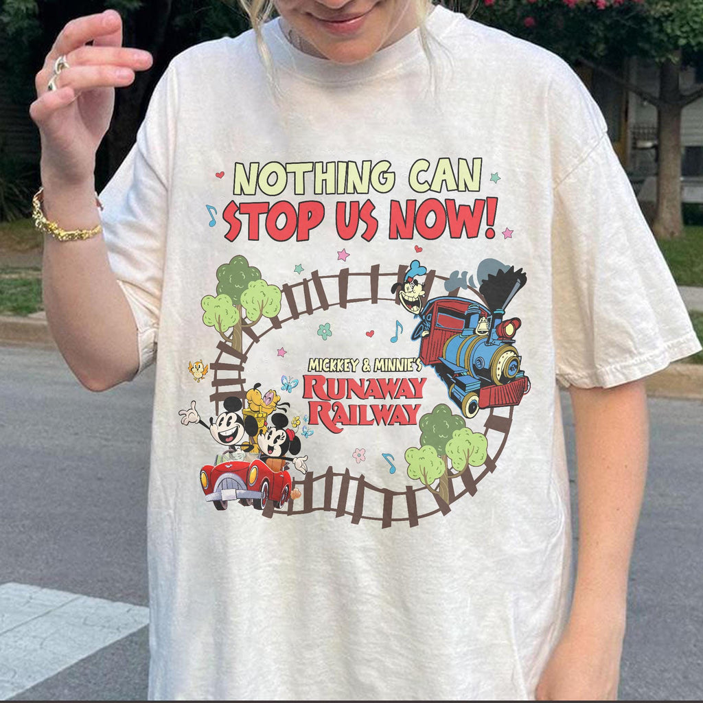 Retro Mickey and Minnie's Runaway Railway Nothing Can Stop Us Now Shirt, Disney Ride Tee, WDW Hollywood Studios Family Trip 2026