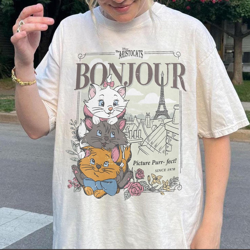 Wdw Marie Tolouse & Berlioz Comfort T-Shirt, The Aristocats Movie Homage Movie Shirt, Wdw Cat Boyfriend Girlfriend Shirt Gift