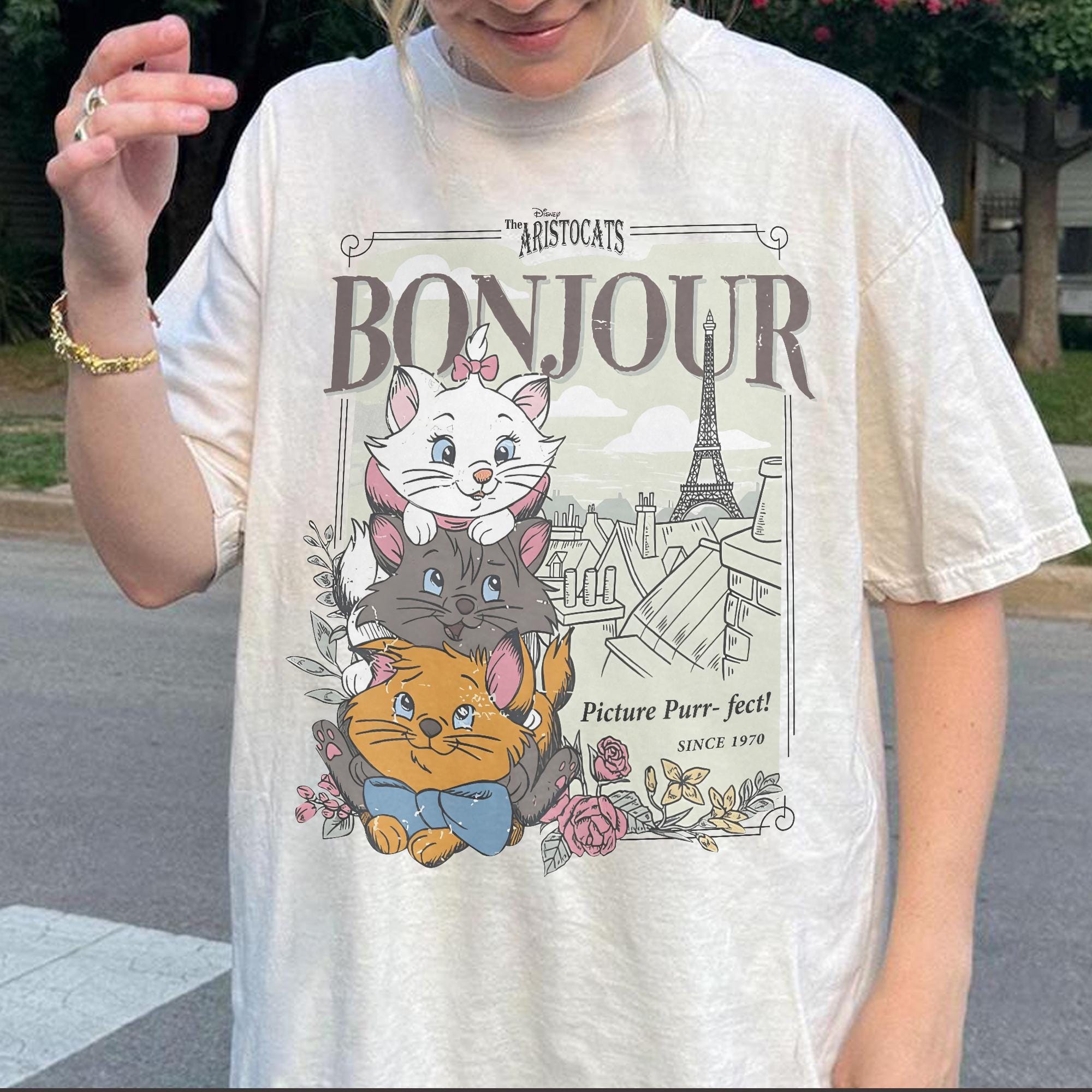 Wdw Marie Tolouse & Berlioz Comfort T-Shirt, The Aristocats Movie Homage Movie Shirt, Wdw Cat Boyfriend Girlfriend Shirt Gift
