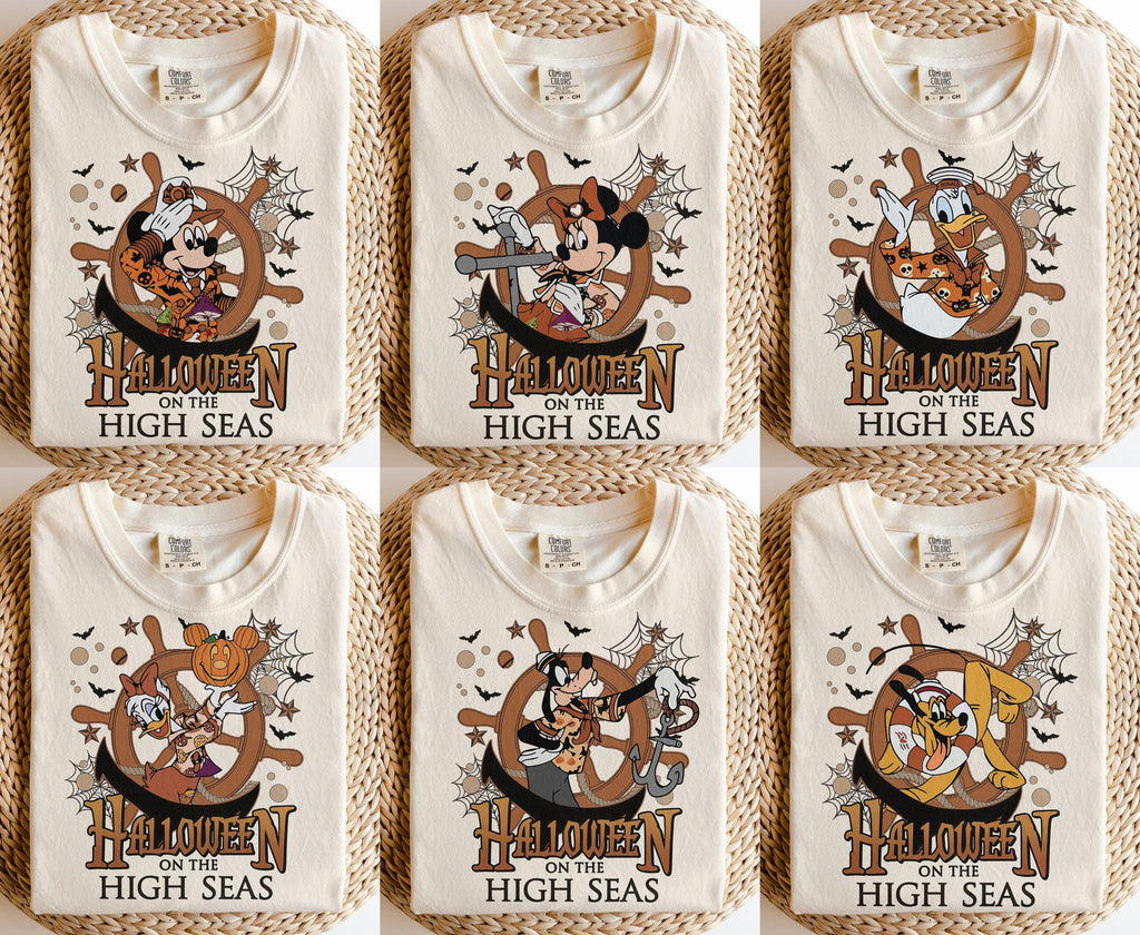 Halloween On The High Seas Comfort Colors Shirt, Disney Halloween Cruise Tees, Mickey & Friends Halloween Cruise T-Shirt, Disney Cruise Line