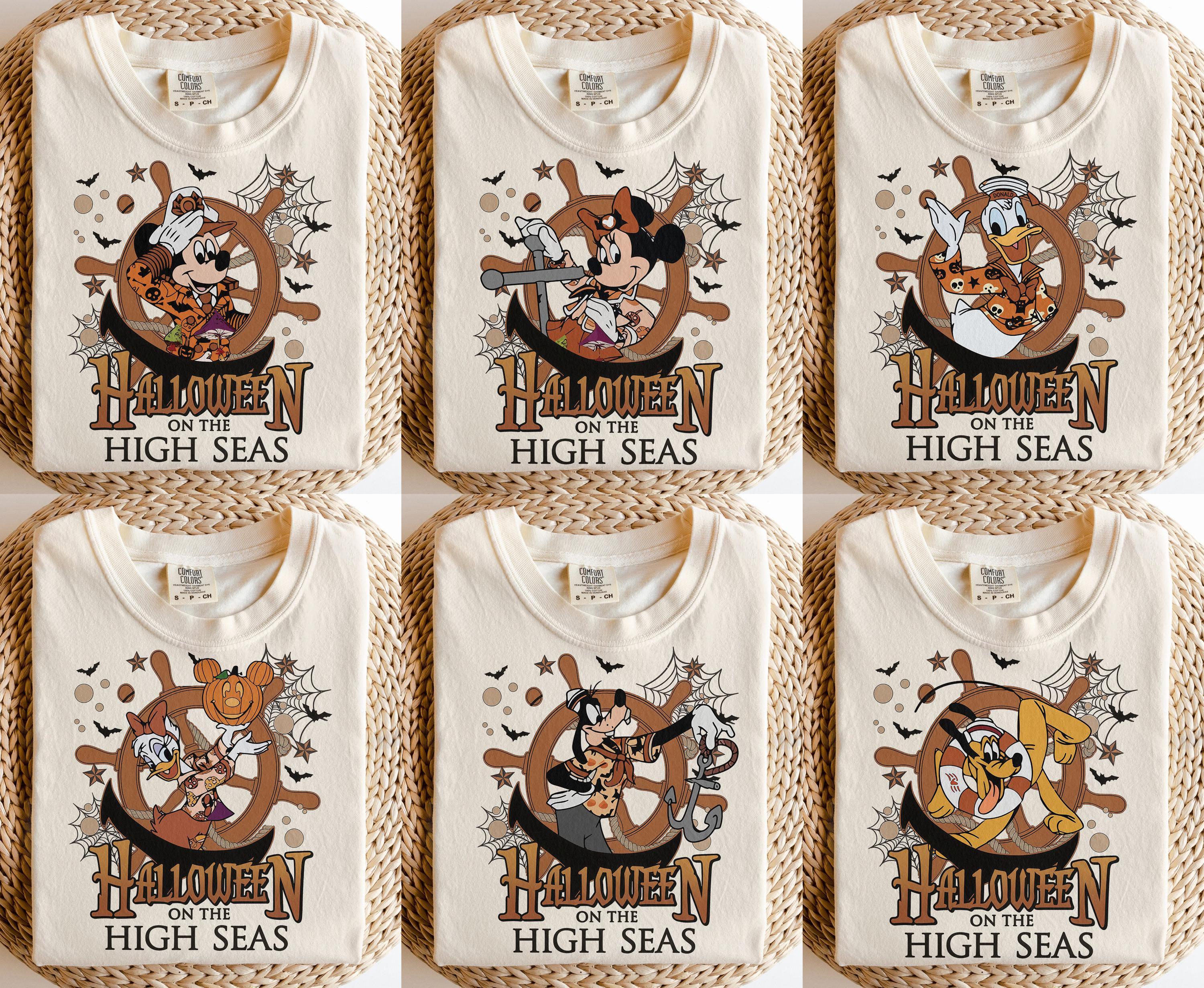 Halloween On The High Seas Comfort Colors Shirt, Disney Halloween Cruise Tees, Mickey & Friends Halloween Cruise T-Shirt, Disney Cruise Line