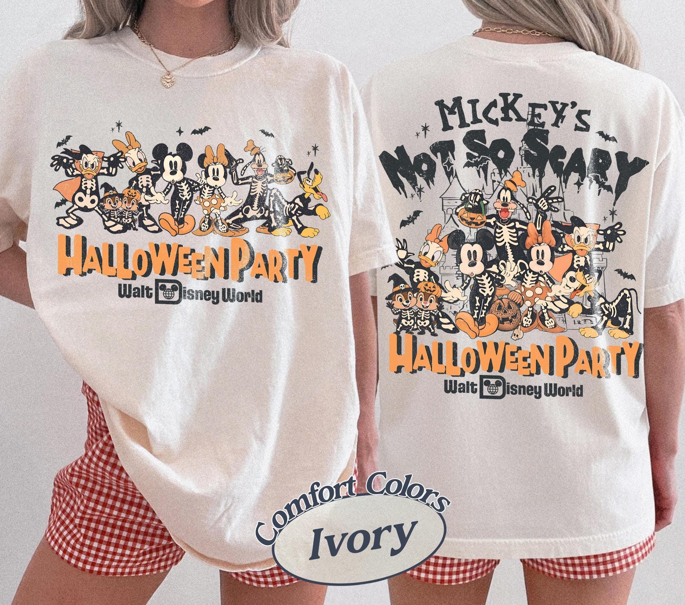 Retro Mickey's Not So Scary Halloween Party 2026 Skeleton Comfort Colors Shirt, Disney Halloween Shirt, 2026 Halloween Disney Family Shirt