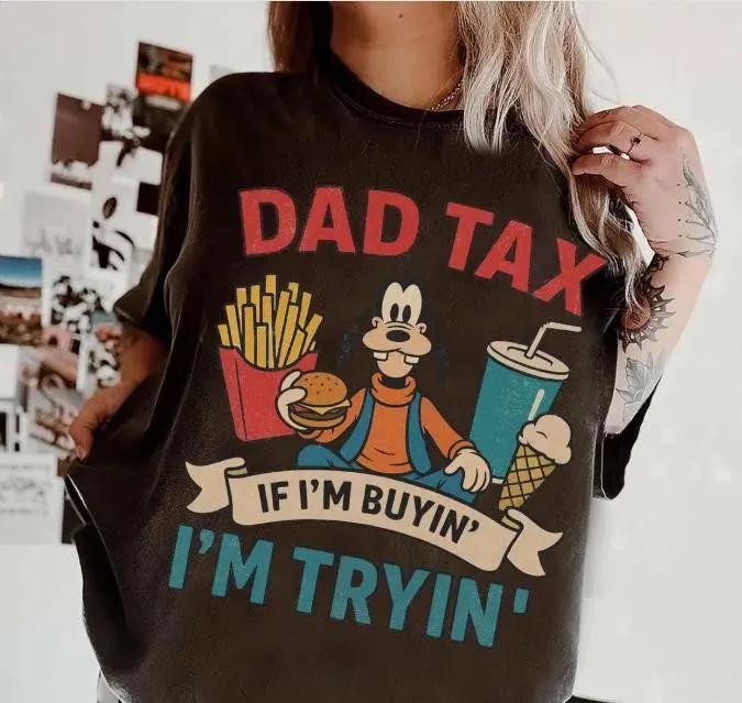 Retro Funny Goofy Dad Tax Shirt, Vintage Cartoon Dad Tee, Dad Food Tax Shirt, Cute Father’s Day Gift, Funny Family Trip, Humor Dad Life Tee