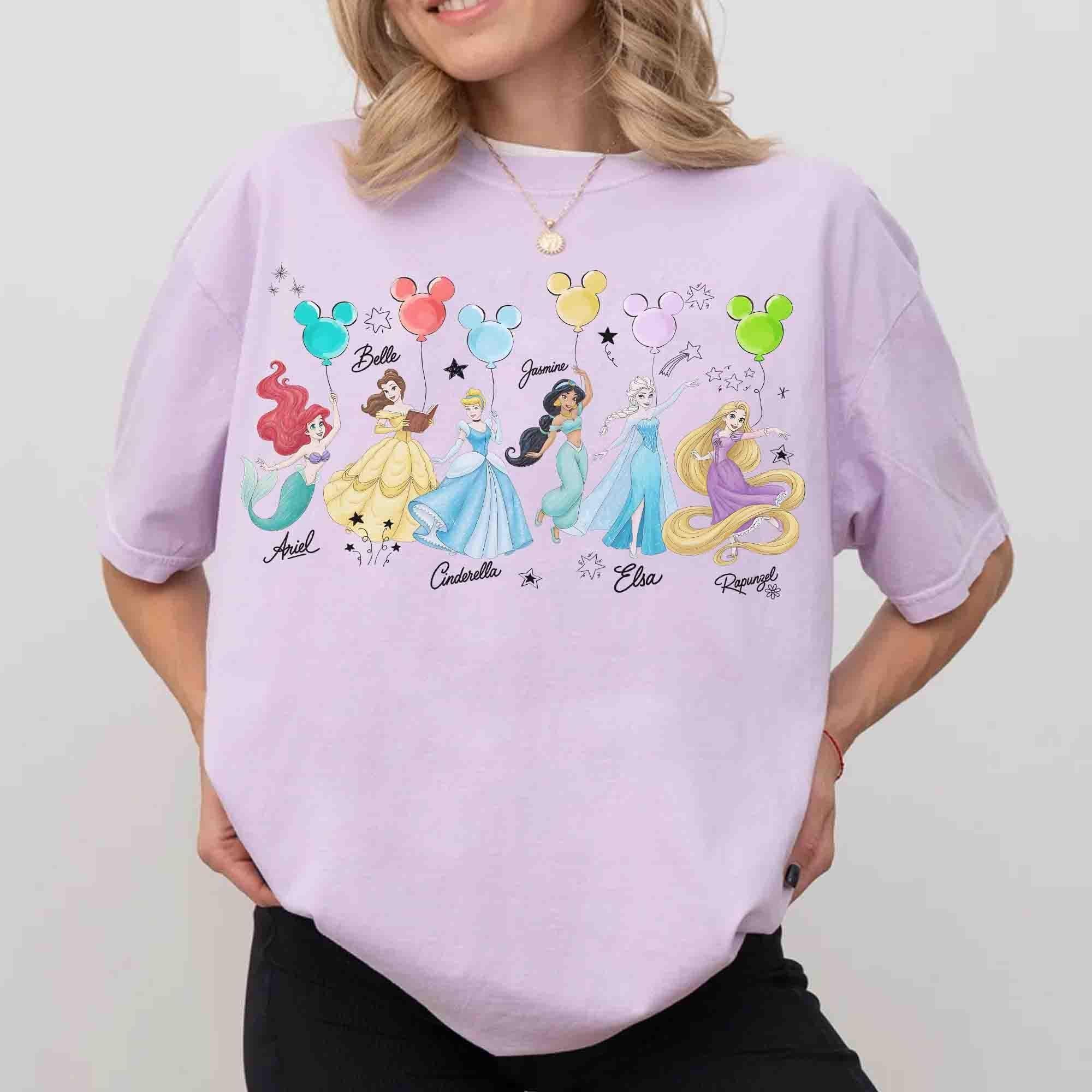 Retro Comfort Colors Disney Princess Characters Shirts, Disneyland Princess Shirt, Disneyworld Trip Shirt, 2026 Family Matching Trip T-Shirt