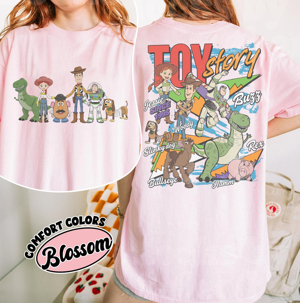 Disney Toy Story 1995 Retro Comfort Colors Shirt, Woody Buzz Lightyear Rex Tee, WDW Disneyland Family Vacation 2026 Trip, Disney Pixar Fest