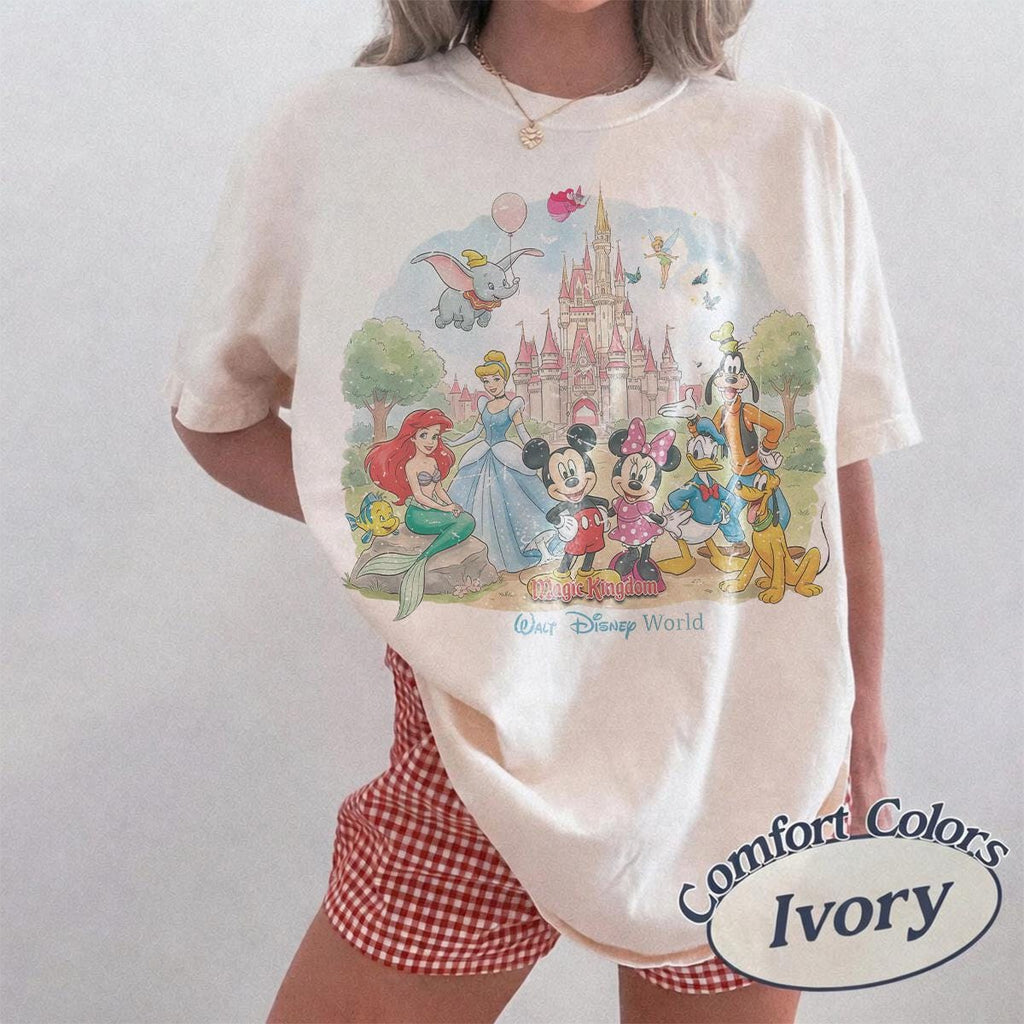 Retro Walt Disney World Shirt, Vintage 90’s Disney World Magic Kingdom Shirt, Disney Mickey And Friends Shirt, Disney Family Trip 2026 Tee