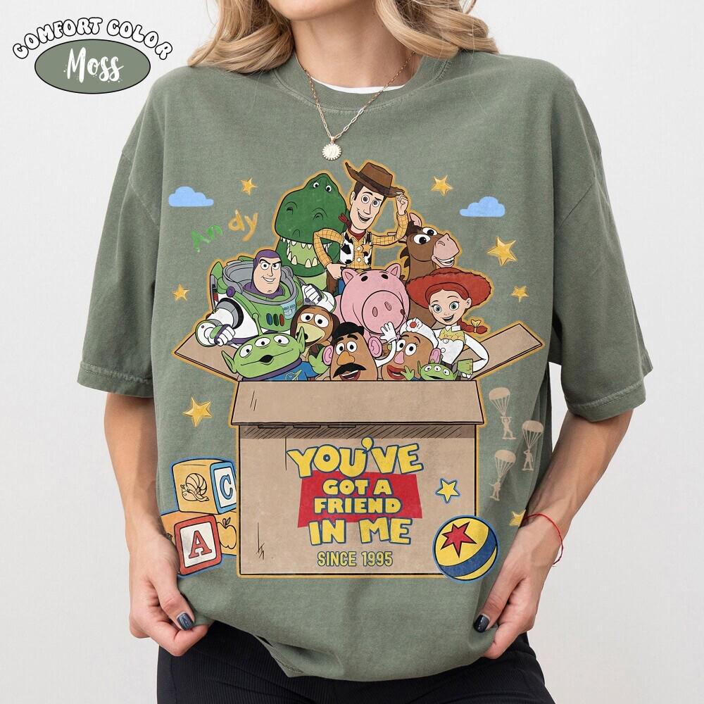 Comfort Colors Disneyland Toy Story 1995 Shirt, Retro Woody Buzz Rex Jessie Tee, Disneyland Family Vacation You've Got A Friend In Me Gift