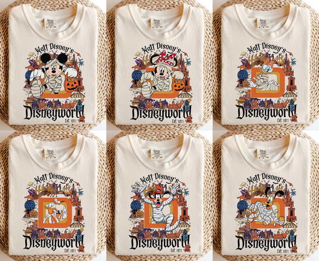 Vintage Walt Disney World Halloween Shirt, Spooky Character Vacation Tee, Retro Disney Family Matching Outfit, Cute Fall Theme Park Shirt