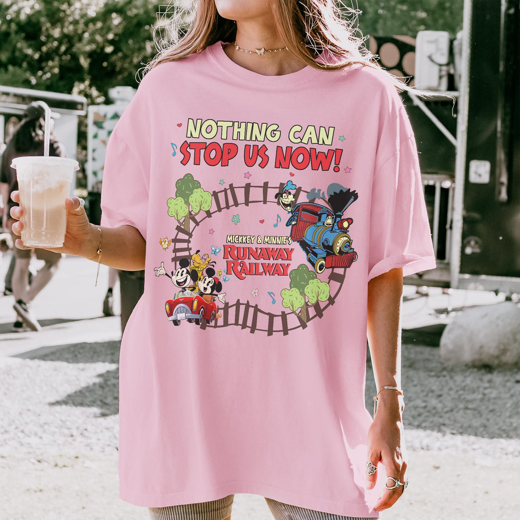 Retro Mickey and Minnie's Runaway Railway Nothing Can Stop Us Now Shirt, Disney Ride Tee, WDW Hollywood Studios Family Trip 2026