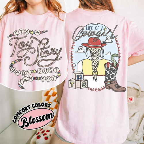 2-Sided Comfort Colors® Vintage Tay Story Shirt, Toy Story Jessie Cowgirl Shirt, Disney Pixar Toy Story, Western Tee, Literally Just A Girl