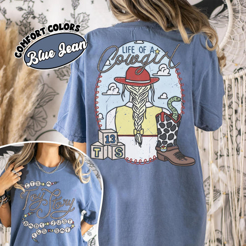 2-Sided Comfort Colors® Vintage Tay Story Shirt, Toy Story Jessie Cowgirl Shirt, Disney Pixar Toy Story, Western Tee, Literally Just A Girl