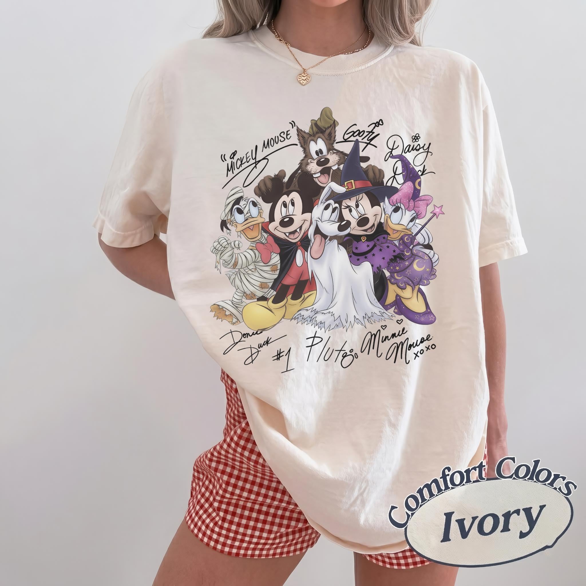 Comfort Colors Mickey & Friends Signature Halloween Tee, Mickey Not So Scary Party Shirt, Magic Kingdom Shirt, Disney Spooky Season Tee.