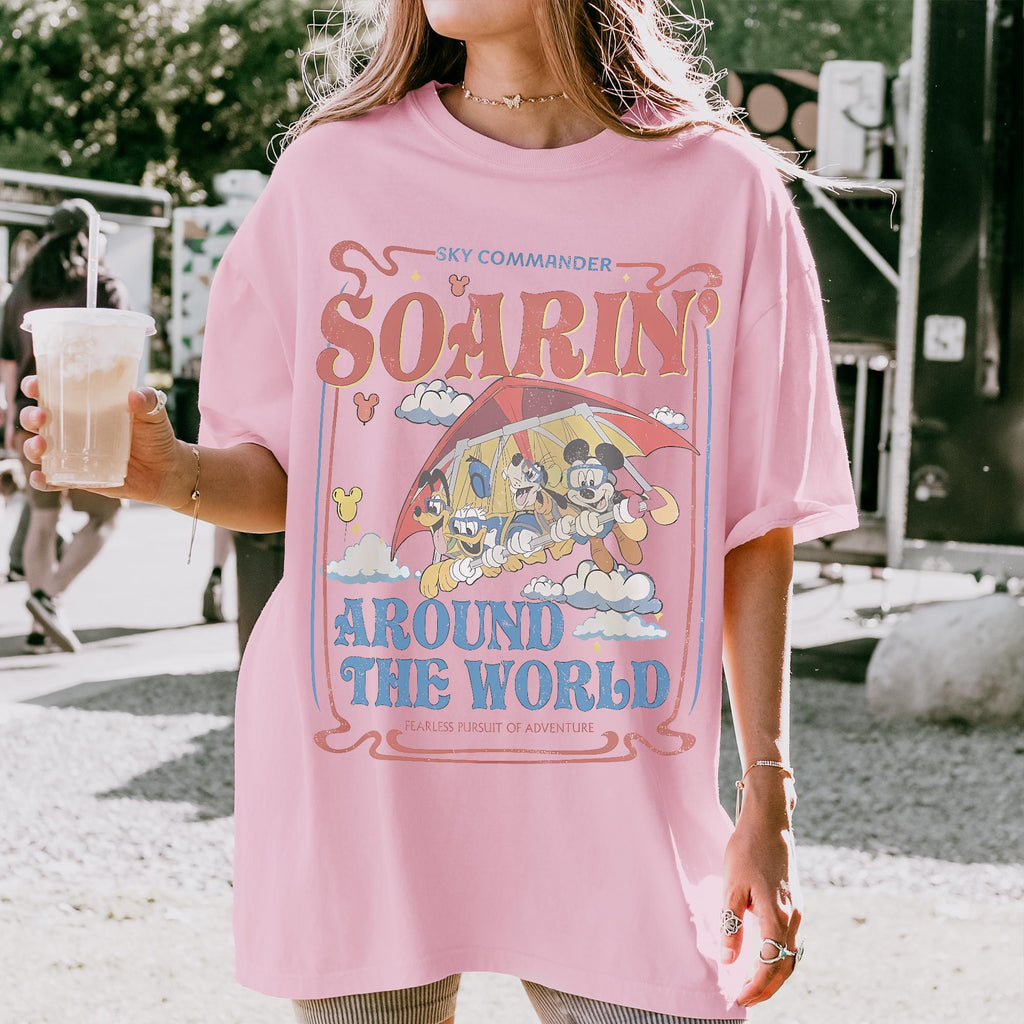 Vintage Soarin Around the World Shirt, Retro Mickey & Friends Tee, EPCOT Ride Shirt, Family Trip, Birthday Gift