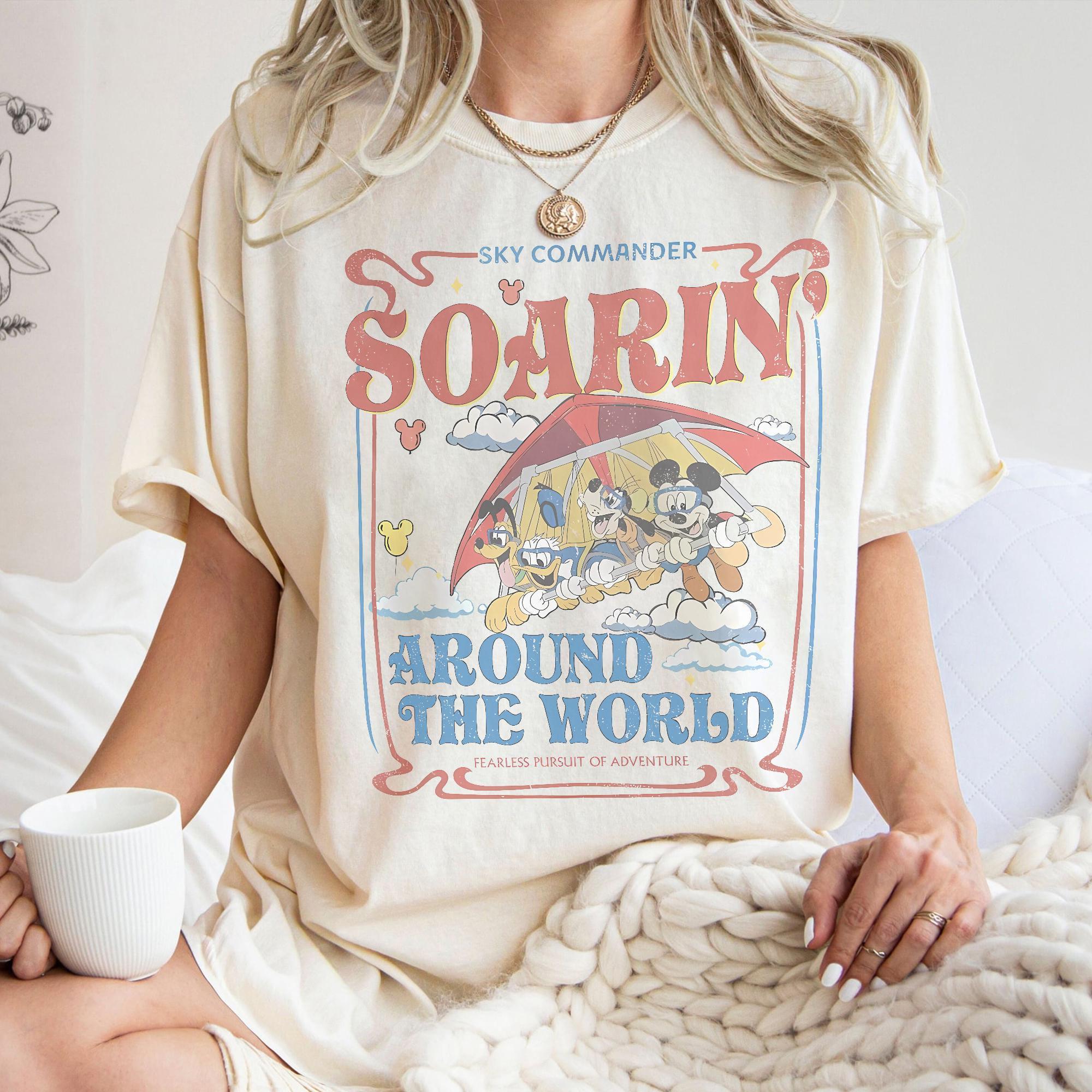 Vintage Soarin Around the World Shirt, Retro Mickey & Friends Tee, EPCOT Ride Shirt, Family Trip, Birthday Gift