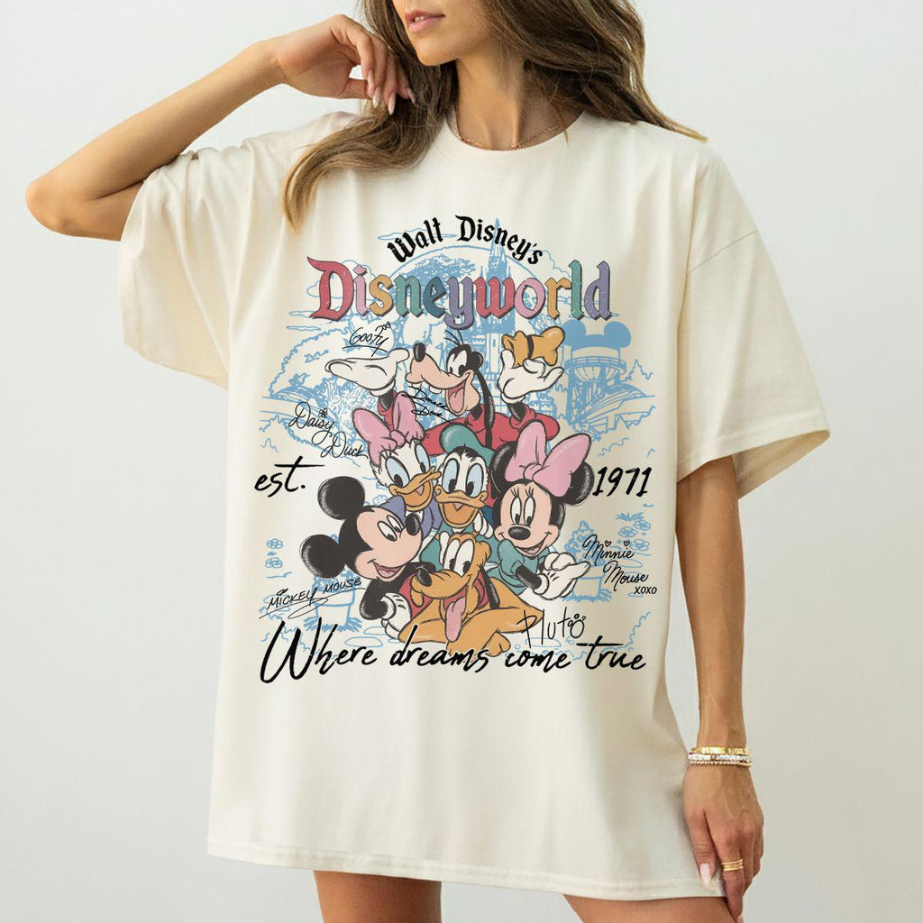 Retro Walt Disney Disneyworld Est 1971 Shirt, Disneyworld Shirt, Disney Family Vacation 2025 Shirt, Disney Trip Shirts, Disney Group Shirt