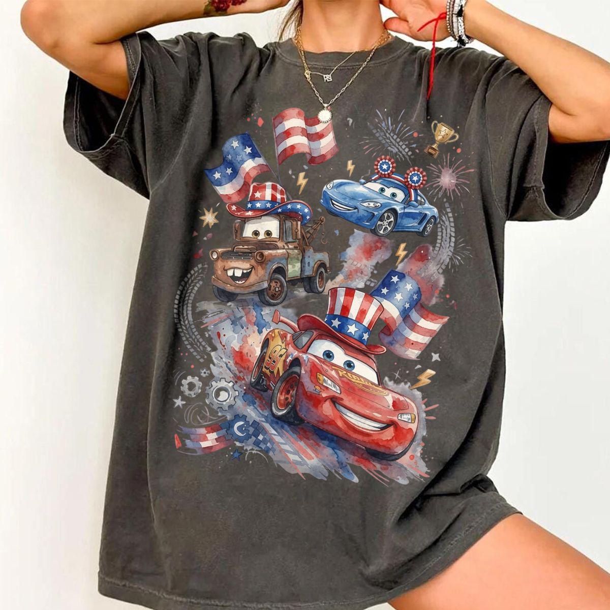 Patriotic Race Car Shirt, Kids Y2K Cartoon Racing Tee, Tow Truck Coquette Bow 4th Of July Shirt, Retro USA Independence Day Tee, Trip shirt