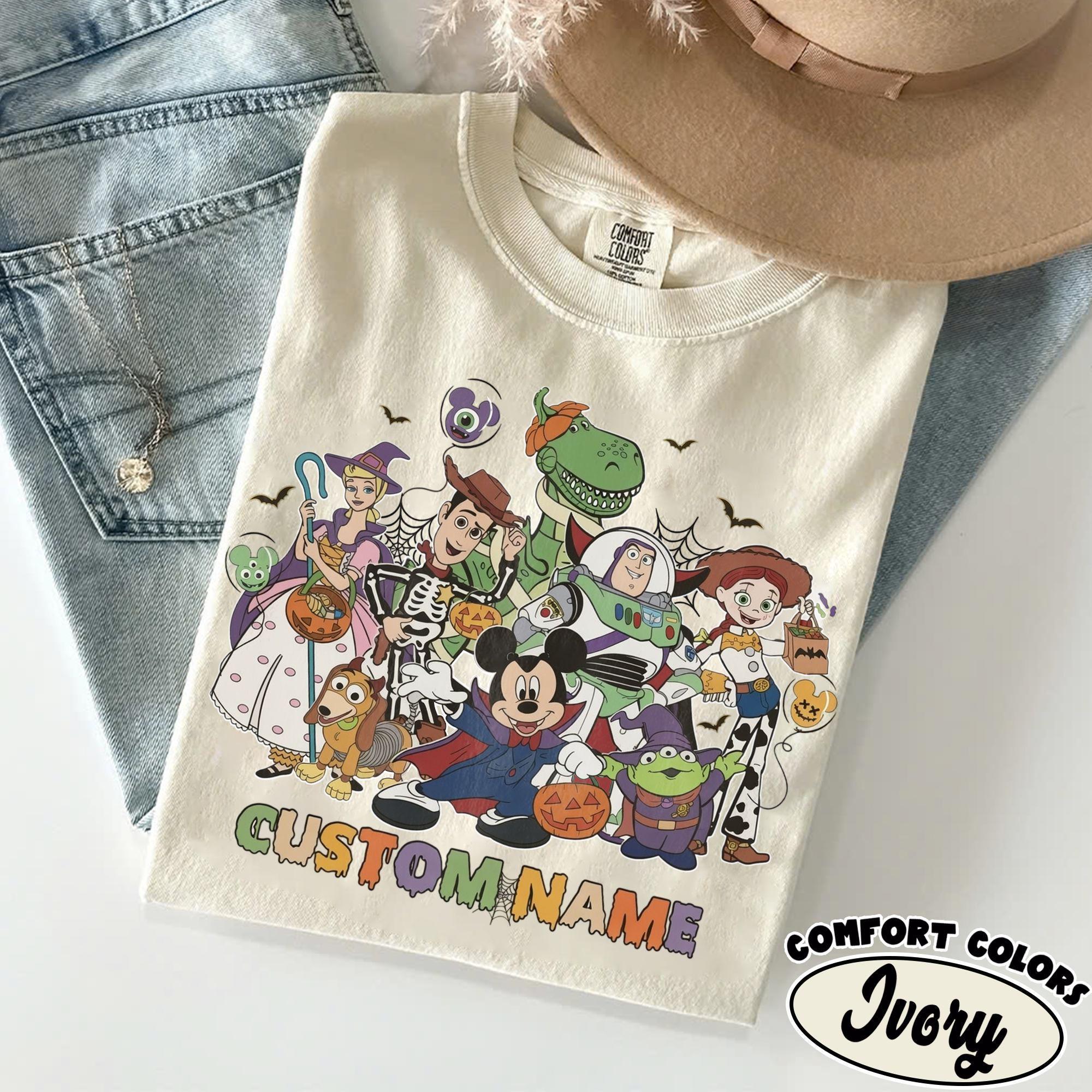 Custom Disney Pixar Halloween Shirt, Mickey And Toy Friends Spooky Season Tee, Family Halloween Party Matching Trip Vacation Outfit Tee