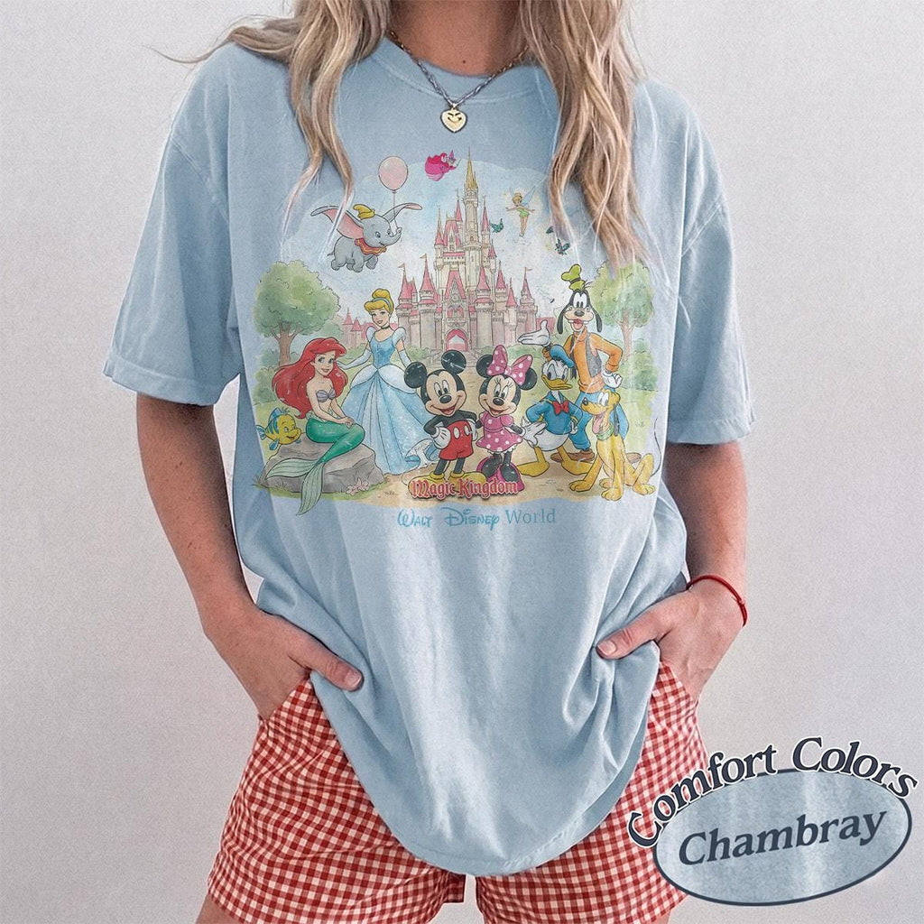 Retro Walt Disney World Shirt, Vintage 90’s Disney World Magic Kingdom Shirt, Disney Mickey And Friends Shirt, Disney Family Trip 2026 Tee