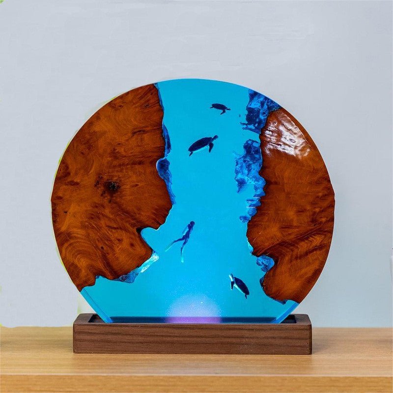 Turtle Diver Solid Wood Epoxy Night Light - HediyeEpoxyTurtle Diver Solid Wood Epoxy Night Light0HediyeEpoxyConventionalSmall Night LampTurtle Diver Solid Wood Epoxy Night Light