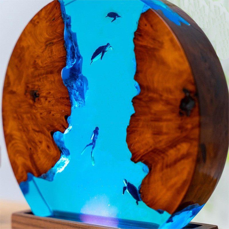 Turtle Diver Solid Wood Epoxy Night Light - HediyeEpoxyTurtle Diver Solid Wood Epoxy Night Light0HediyeEpoxyConventionalSmall Night LampTurtle Diver Solid Wood Epoxy Night Light